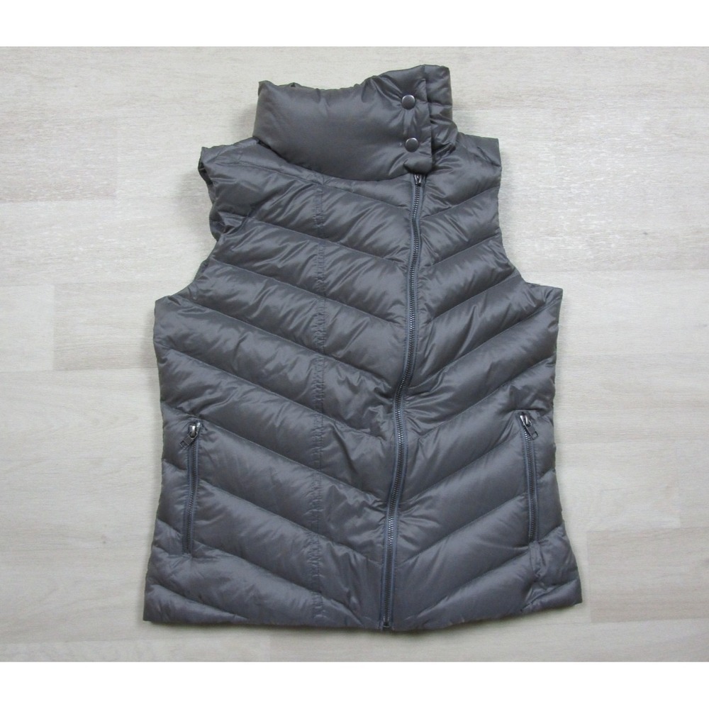 Patagonia Prow Down‎ Puffer Vest Women's (M) Quilted Silver Full Zip Outdoor